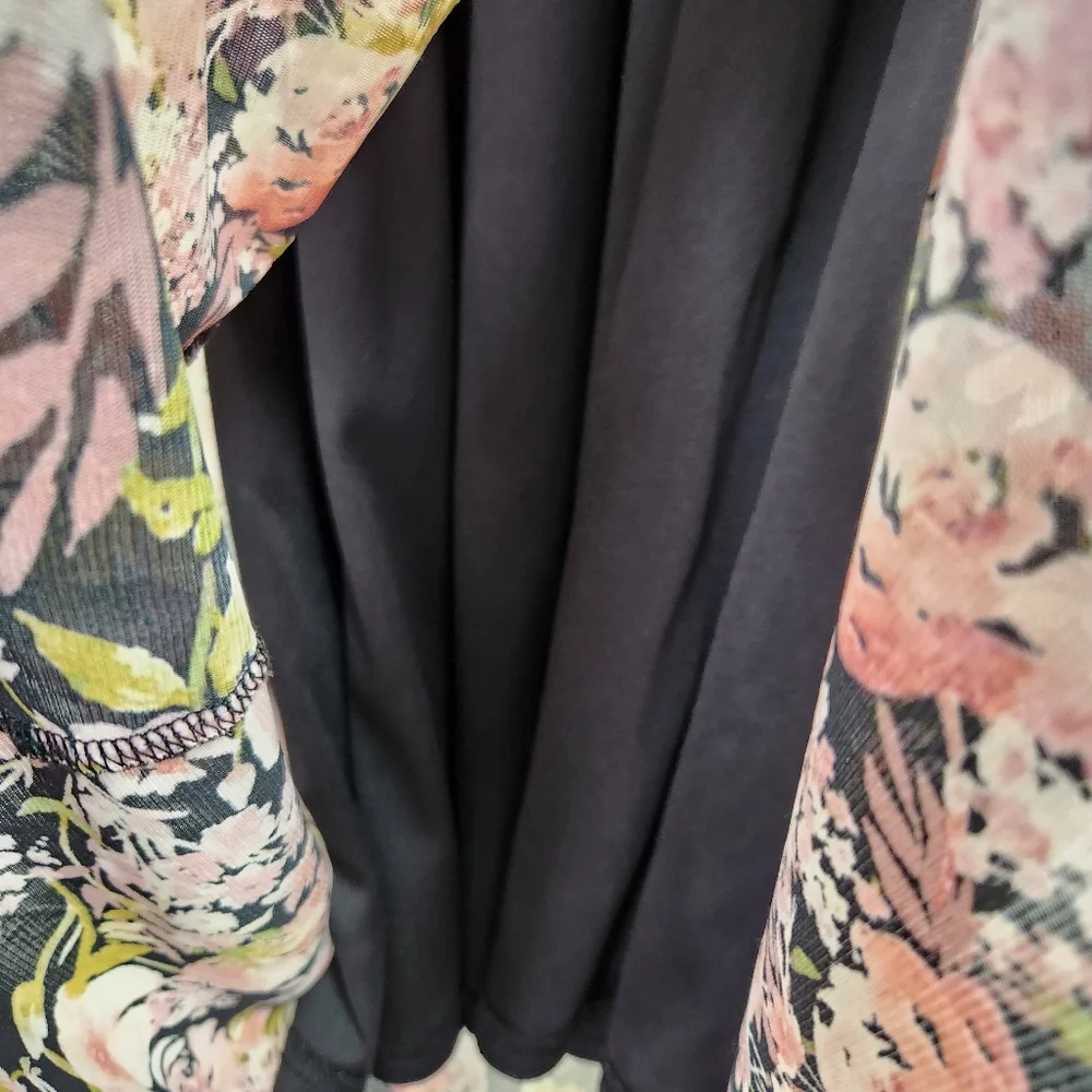 Sunday in Brooklyn Black Pink Floral V Neck Sleeveless Maxi Dress Sz XS - Picture 8 of 11